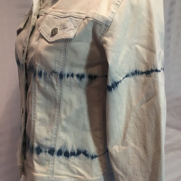 Justice Girl's Youth Size 18/20 Tie Dye Blue Denim Jacket Boho New with Tags - Picture 7 of 16
